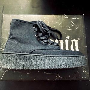 DEMONIA - BLACK Zipper “SNEEKER” CREEPERS - Brand New! - Size UK 4 / 37 US 6